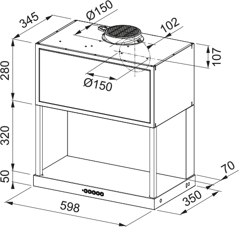Campana Franke Maris Modular 60cm Negra Mate | TodoCocinas