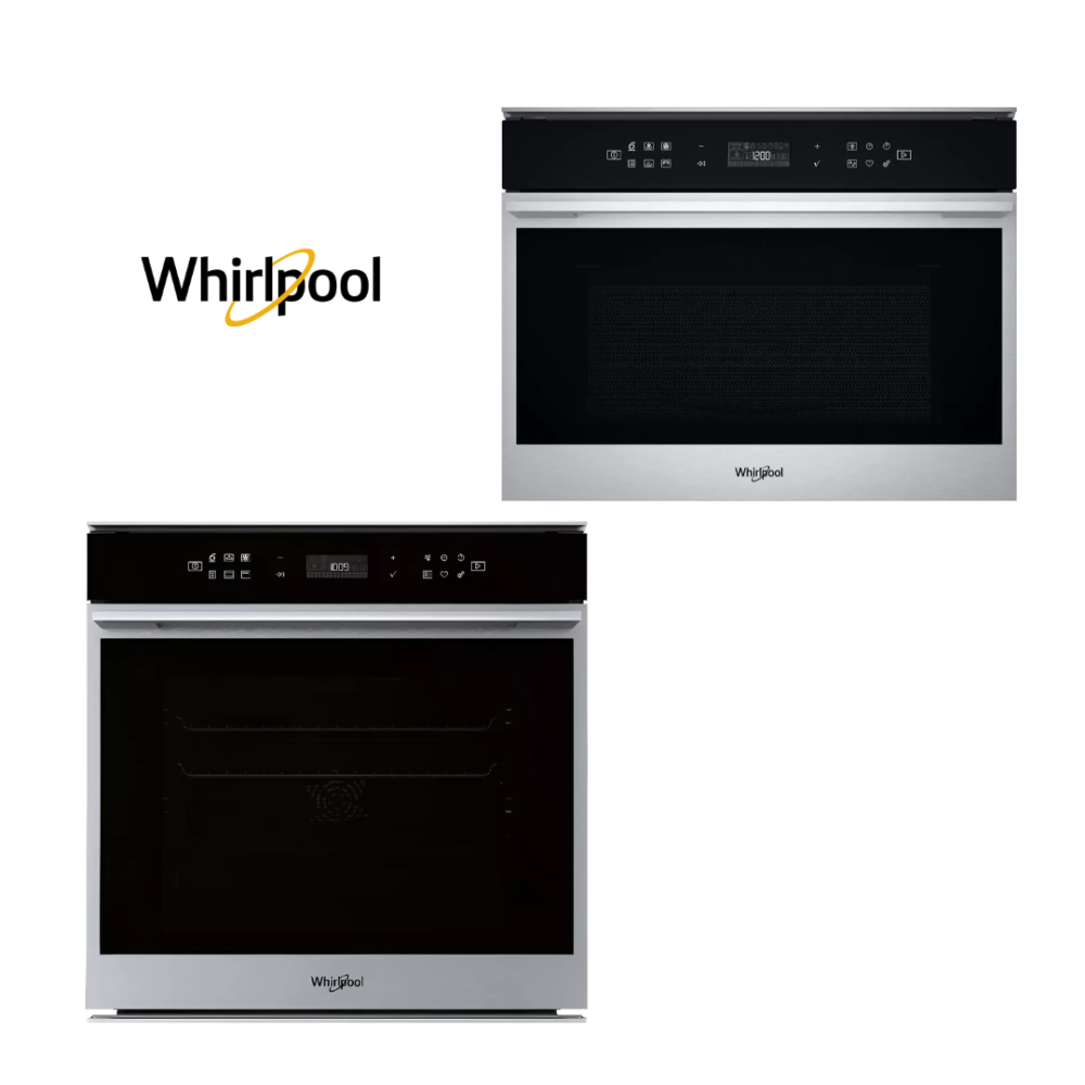 TORRE WCOLLECTION SILVER: HORNO ELÉCTRICO 73LT + MICROONDAS 40LT WHIRLPOOL