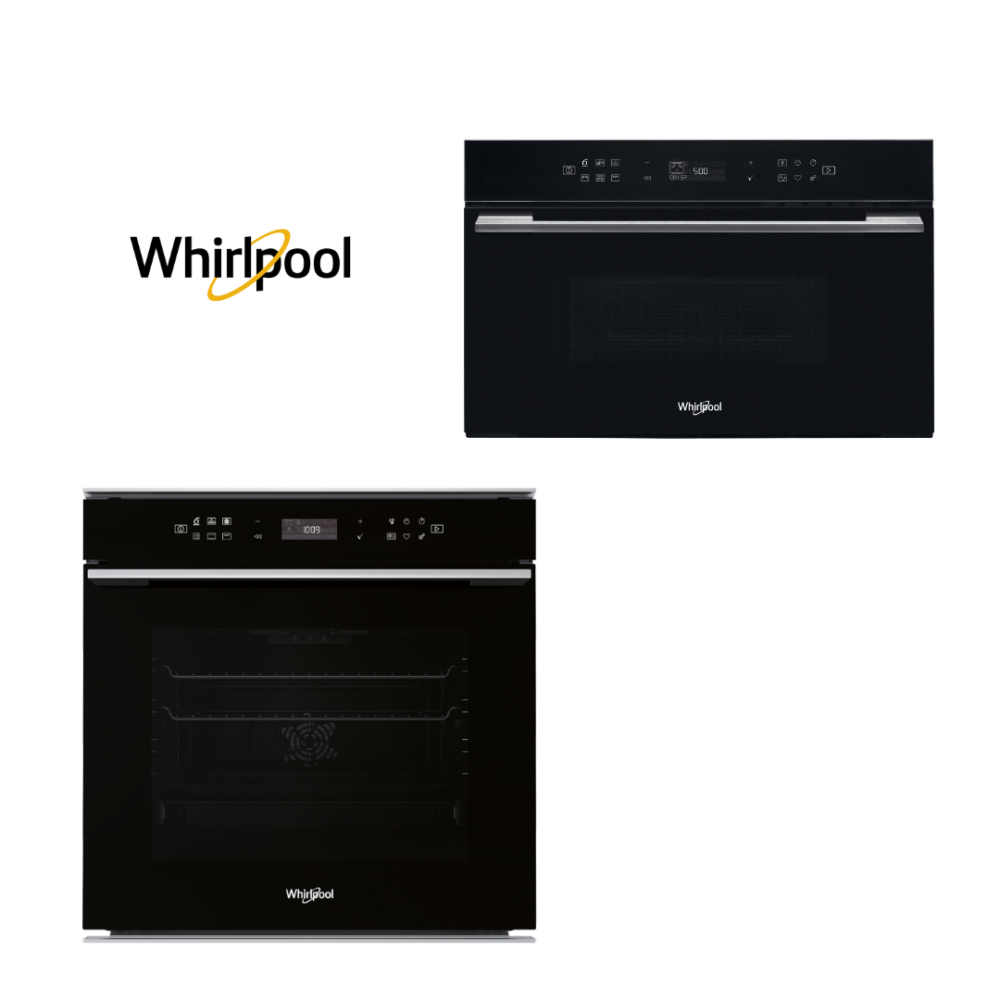 TORRE WCOLLECTION BLACK: HORNO ELÉCTRICO 73LT + MICROONDAS 31LT WHIRLPOOL