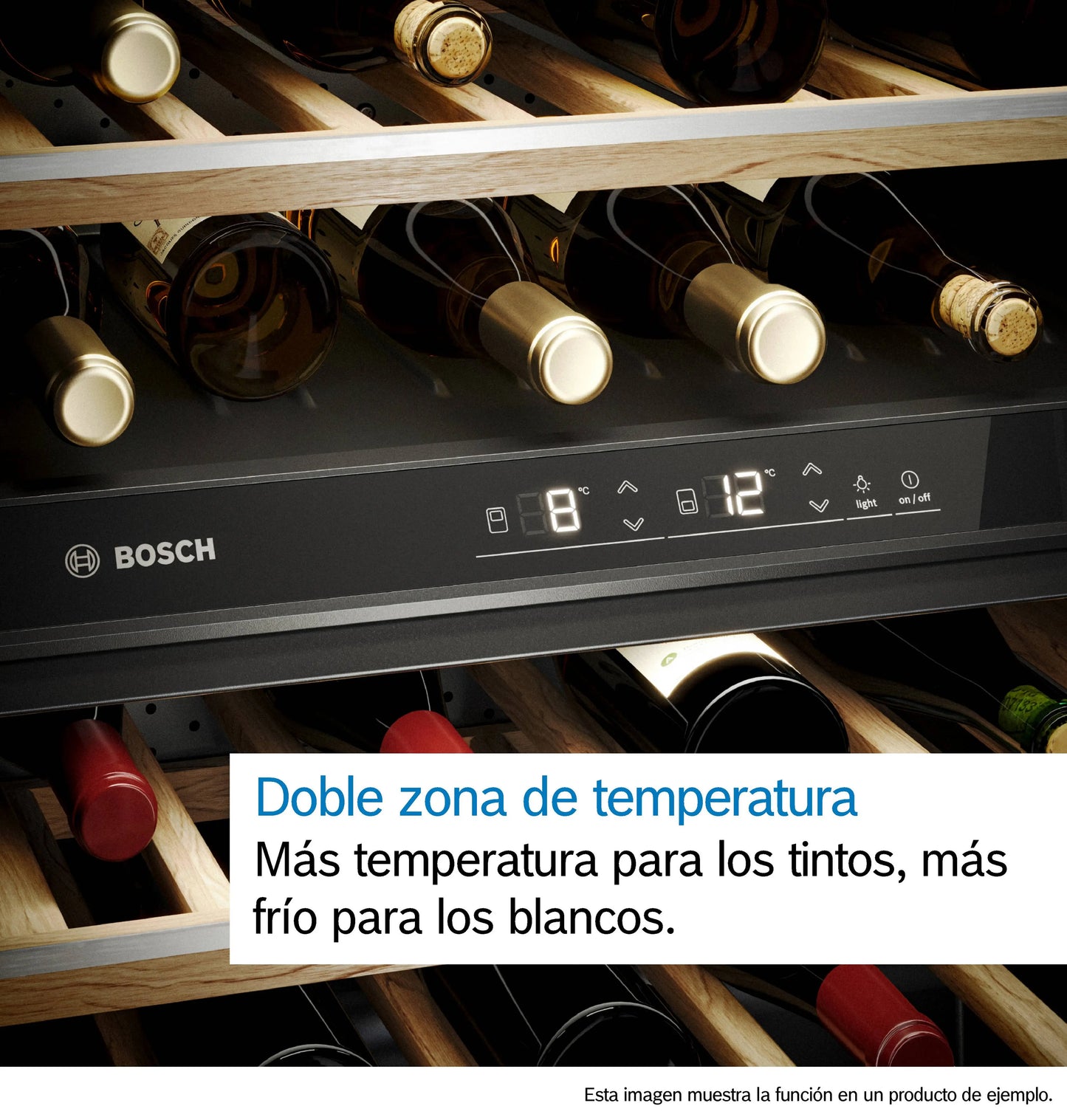 Vinoteca Bosch KWK36ABGA Serie 6 | 199 Botellas Dos Zonas de Temperatura