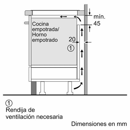 Esquema de circuito eléctrico para anafe Bosch PIE875HC1E, conexionado fase neutro