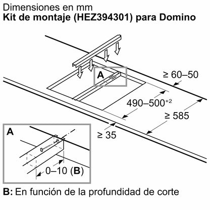 Diagrama de conexión eléctrica del anafe Bosch PKF375FP2E