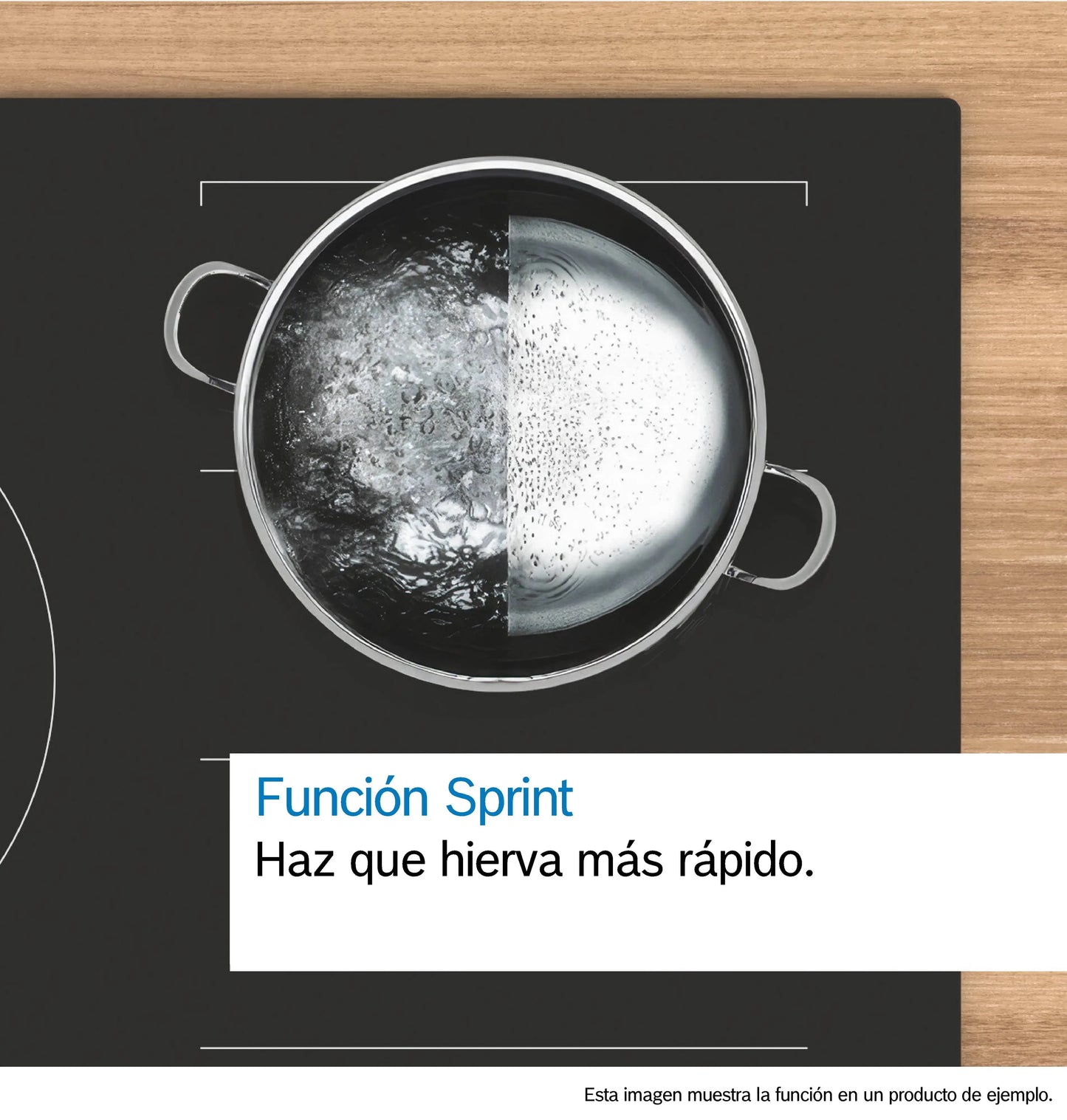 Anafe Bosch PKF375FP2E combinado con módulo de ventilación integrada en cocina moderna