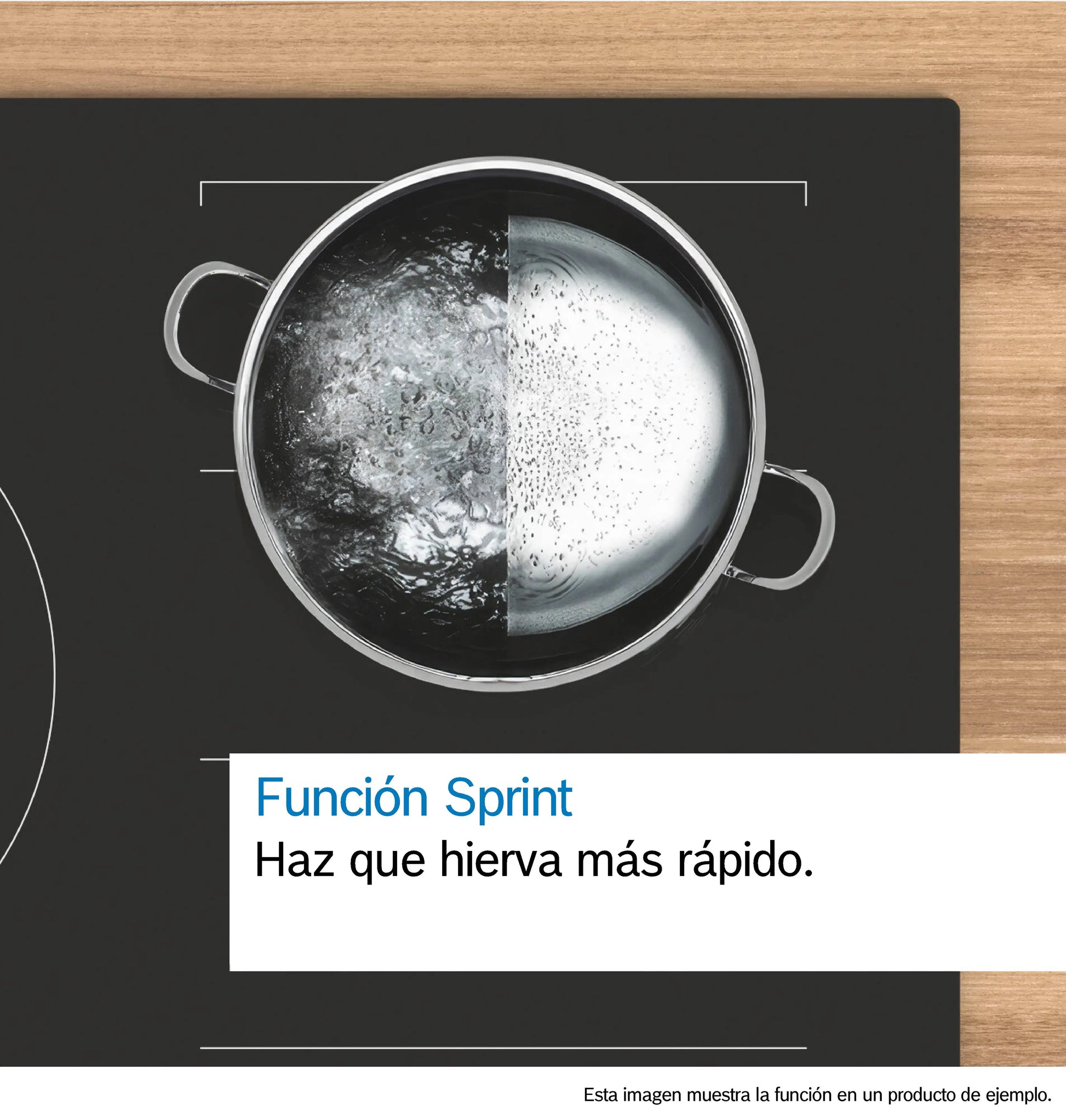Anafe Bosch PKF375FP2E combinado con módulo de ventilación integrada en cocina moderna