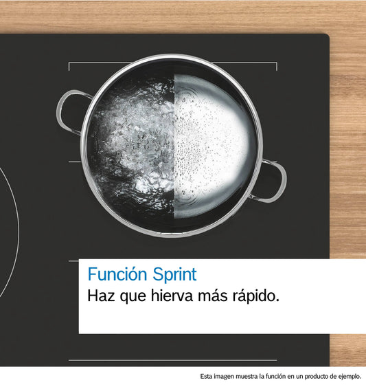 Anafe Bosch PKF375FP2E combinado con módulo de ventilación integrada en cocina moderna