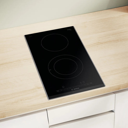 Detalle del panel táctil TouchControl del anafe Bosch PKF375FP2E