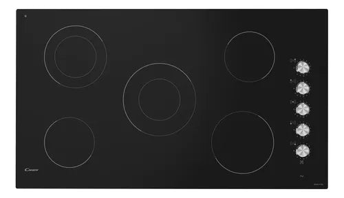 Anafe Eléctrico Italiano Empotrable Candy EVC915SK-12 | 5 zonas, 8100W, Vitrocerámico