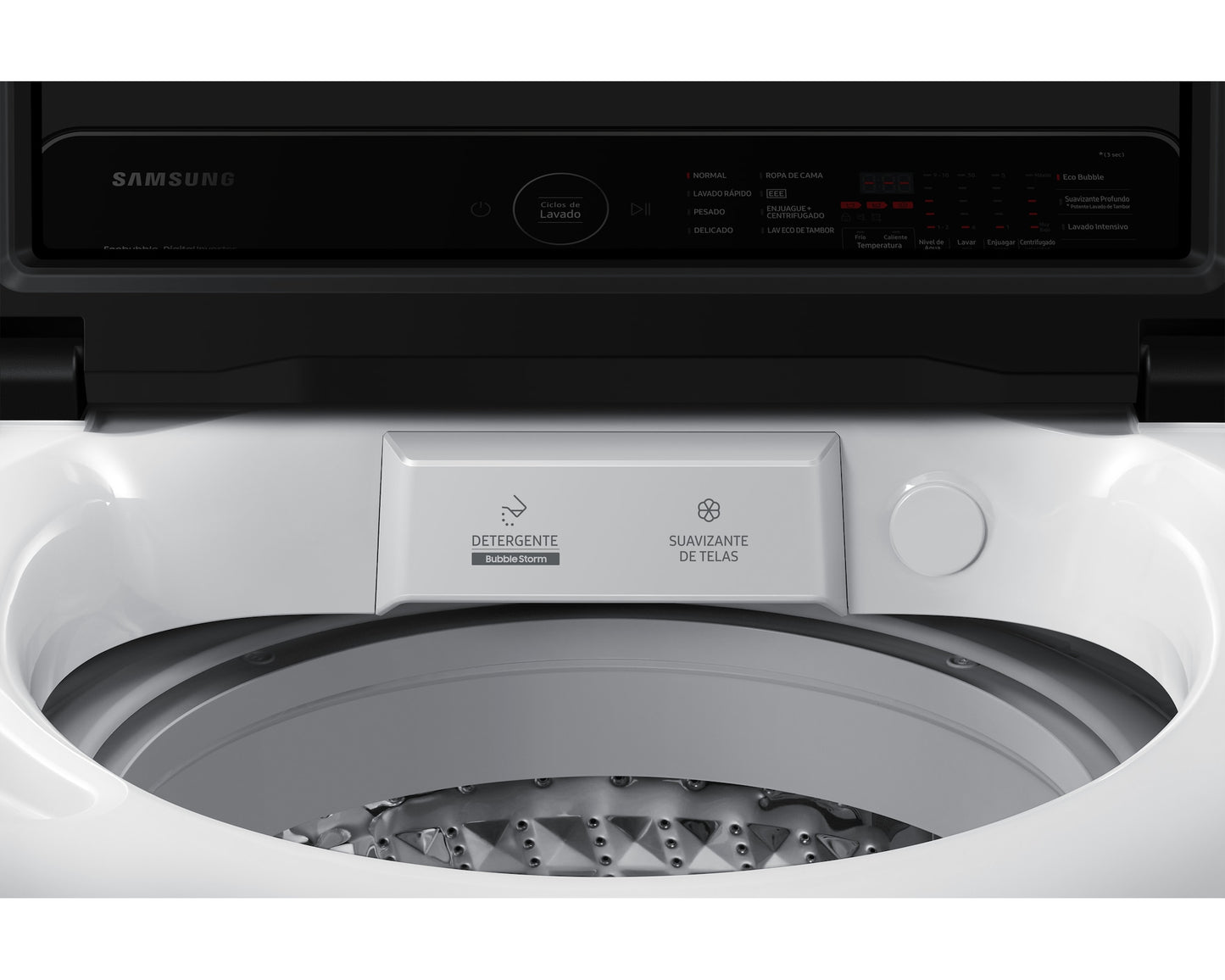 Lavarropas Samsung WA75C5441BW - panel de control