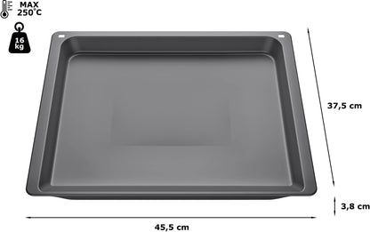 Bandeja universal Bosch HEZ532010 vista en perspectiva mostrando la superficie antiadherente cerámica