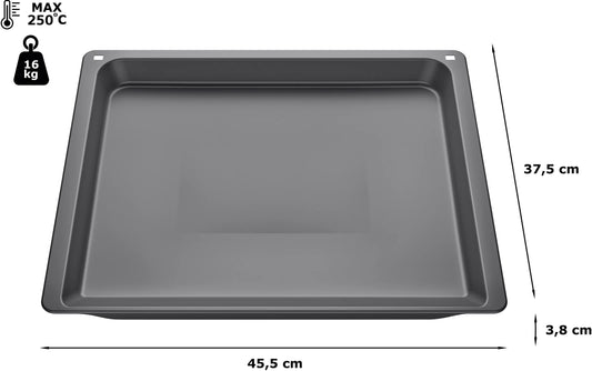 Bandeja universal Bosch HEZ532010 vista en perspectiva mostrando la superficie antiadherente cerámica