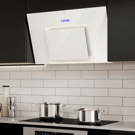 Extractor de Cocina con vidrio Blanco TST modelo Espejo