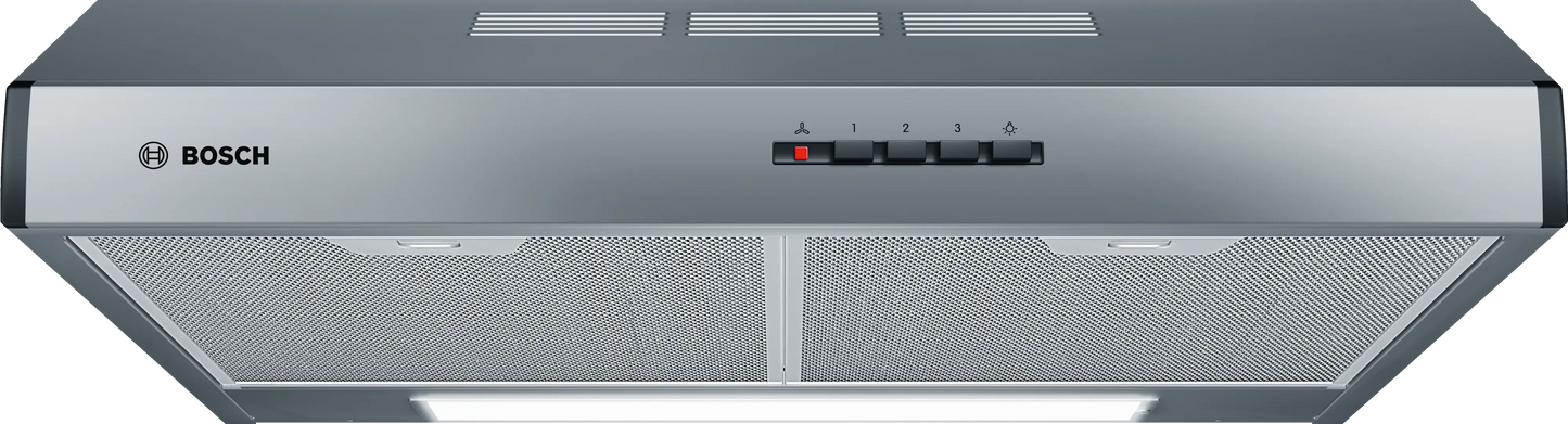 Campana convencional Bosch DUL63CC55 Serie 4 horizontal de 60 cm en acero inoxidable, vista frontal
