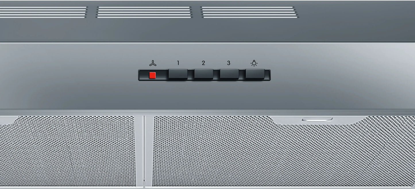 Detalle de controles e iluminación LED de la campana Bosch DUL63CC55