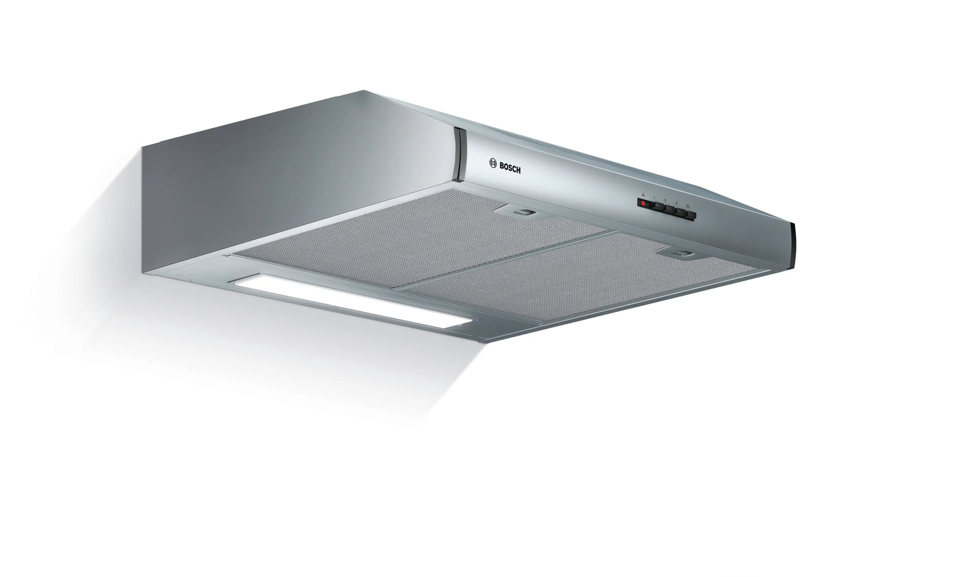 Campana bajo mueble Bosch DUL63CC55 instalada en cocina mostrando diseño compacto