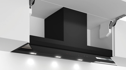 Campana decorativa integrable Bosch DBB97AM60 Serie 6 de 90 cm con cristal negro, vista frontal