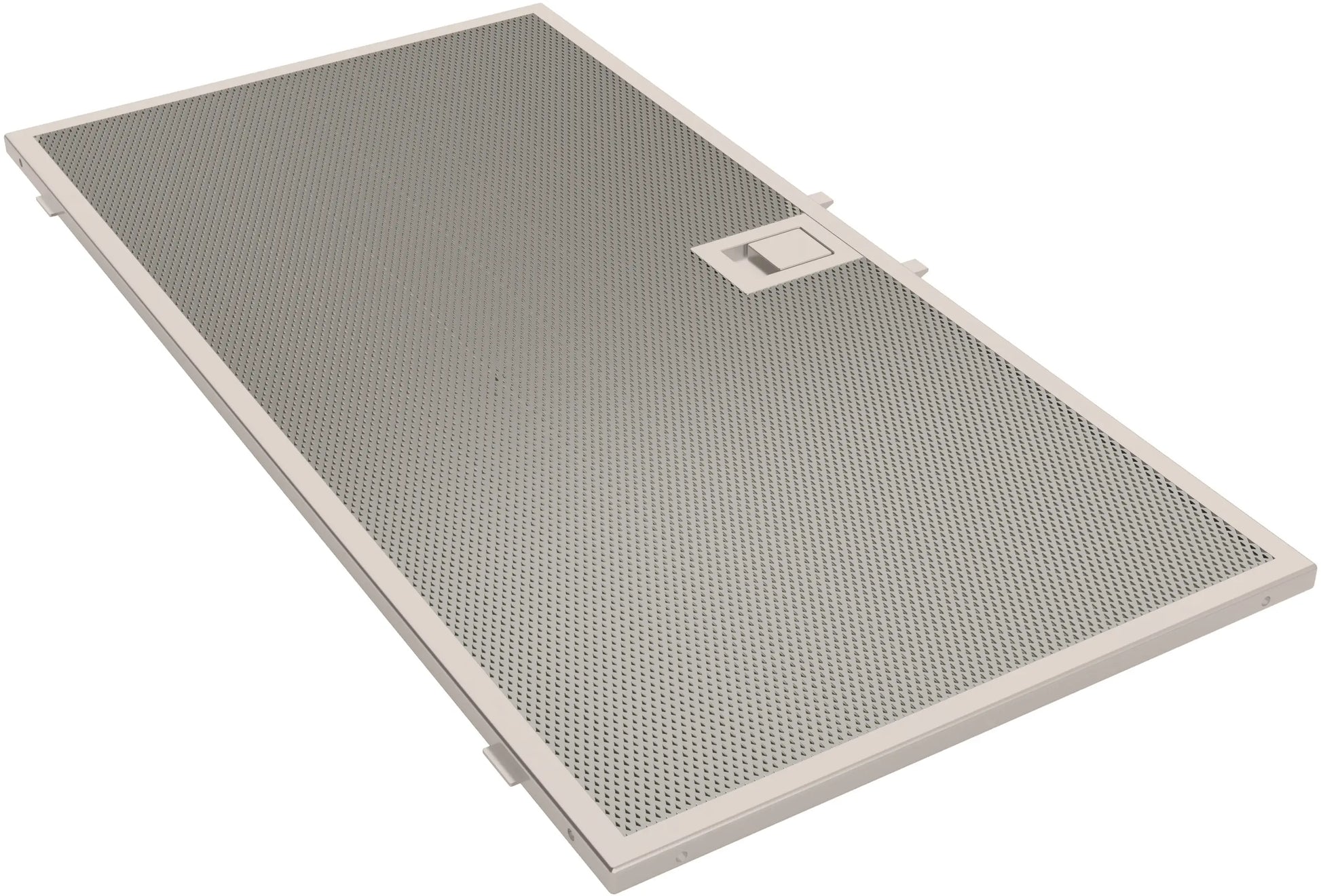 Vista en perspectiva de la campana Bosch DBB97AM60 con filtros antigrasa