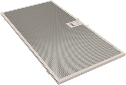 Vista en perspectiva de la campana Bosch DBB97AM60 con filtros antigrasa