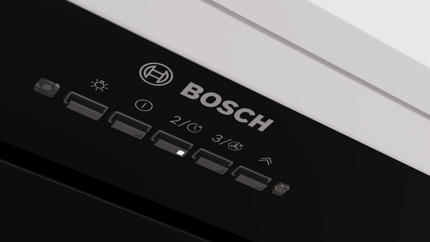 Vista lateral de la campana Bosch DLN88PC60 negra de 86 cm