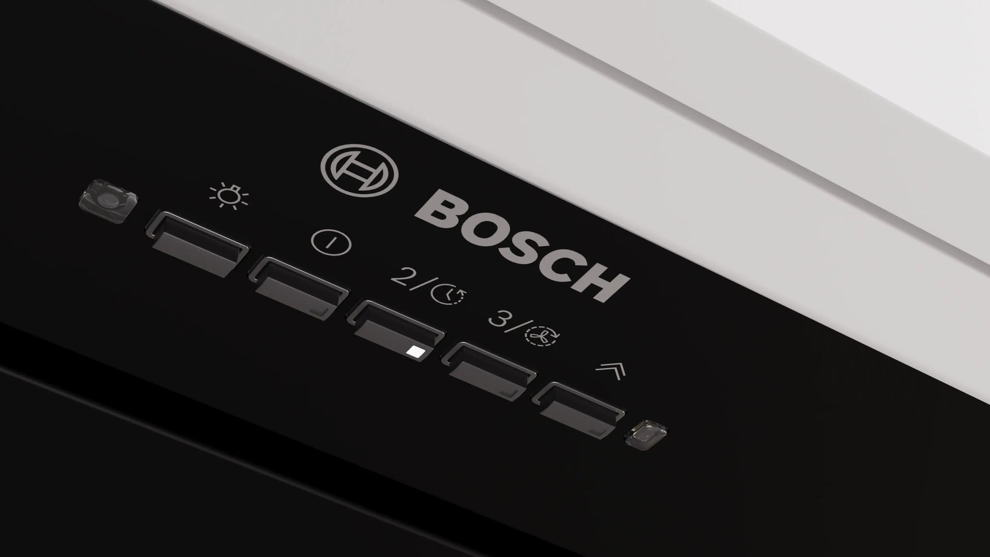 Vista lateral de la campana Bosch DLN88PC60 negra de 86 cm