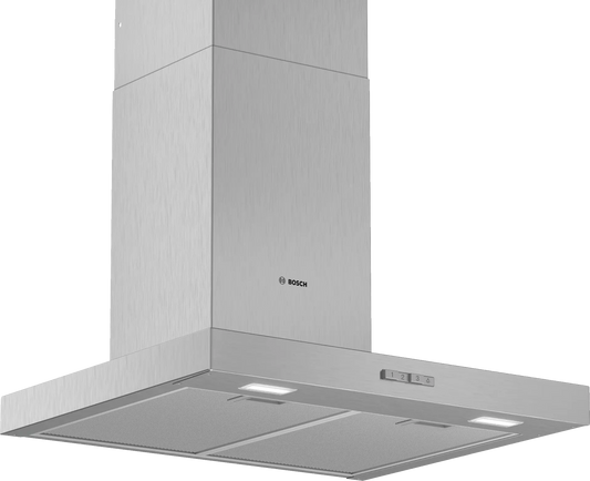 Campana decorativa de pared Bosch DWB66BC50 Serie 2 de 60 cm en acero inoxidable, vista frontal