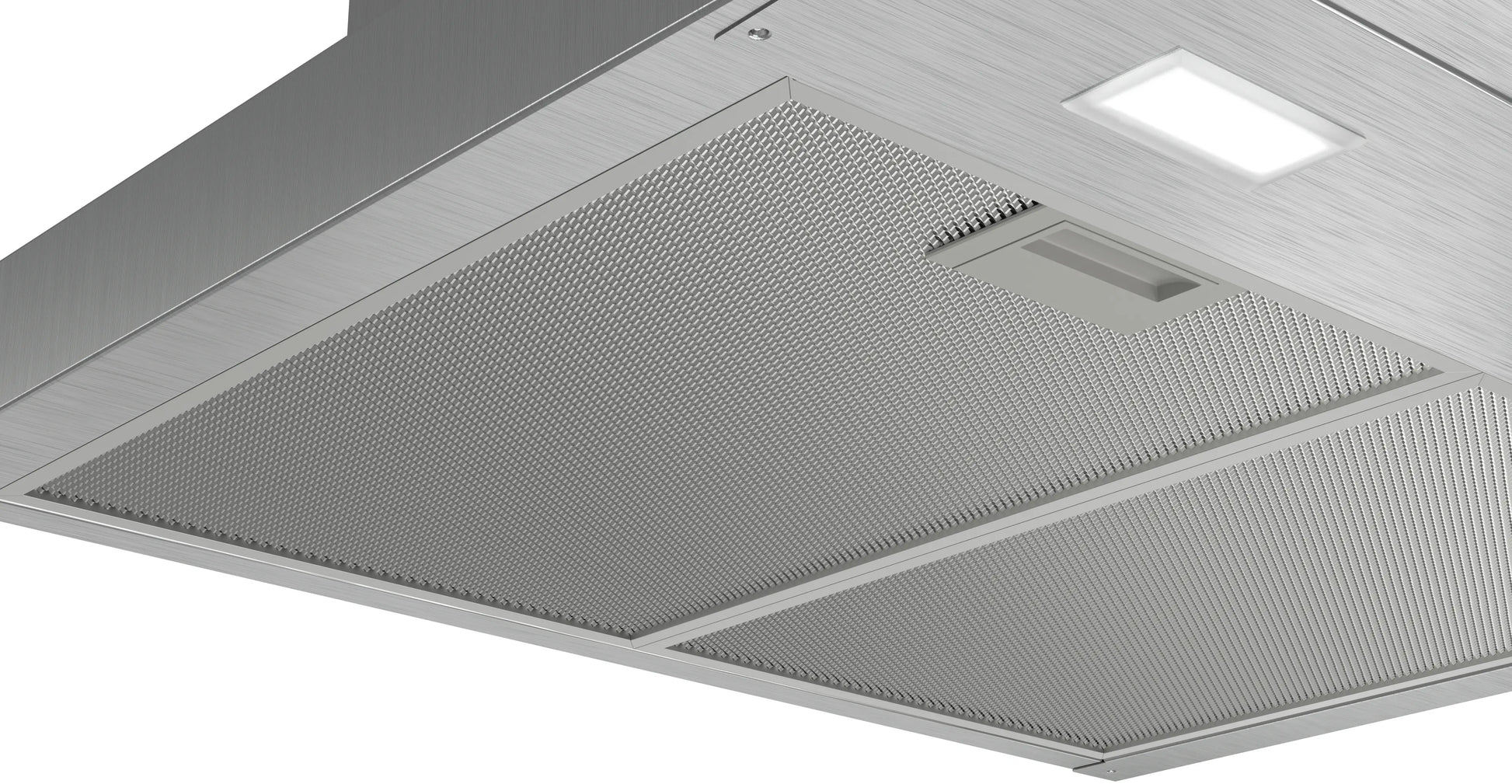Detalle de los controles y panel frontal de la campana Bosch DWB66BC50
