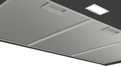 Detalle del panel de control de la campana negra Bosch DWB96BC60