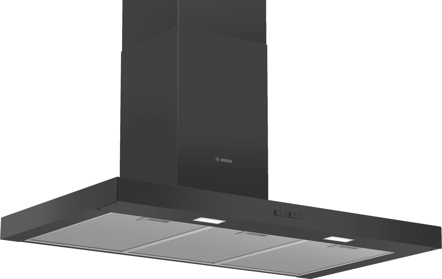 Campana decorativa de pared Bosch DWB96BC60 Serie 2 de 90 cm en color negro, vista frontal