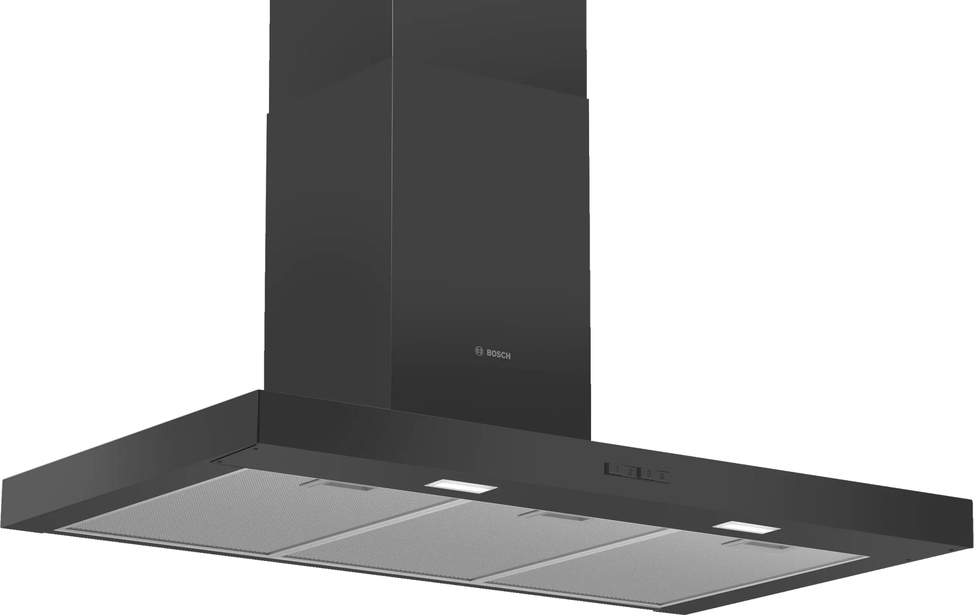 Campana decorativa de pared Bosch DWB96BC60 Serie 2 de 90 cm en color negro, vista frontal