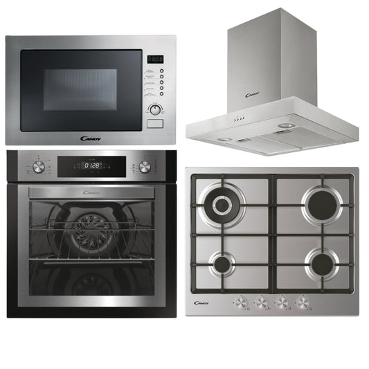 equipamiento completo para cocina candy horno anafe microondas integrable y campana extractora