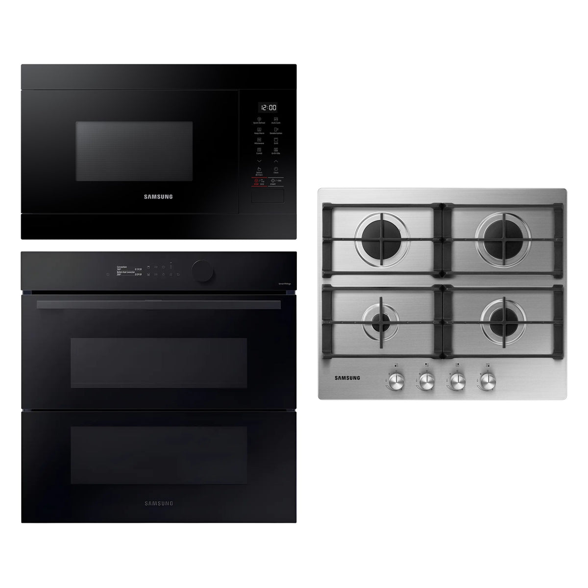 Samsung Horno dual Cook Flex Microondas negro y anafe