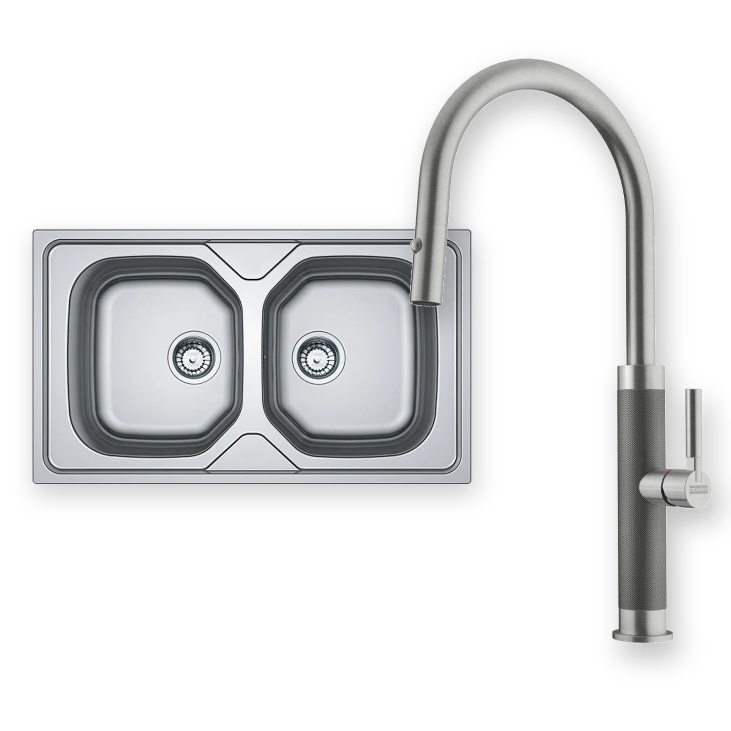 Combo Franke: Bacha Onda Line OLX 620 Acero Inox + Grifo MasterPiece Pull Out Acero Inox