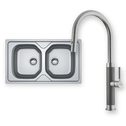 Combo Franke: Bacha Onda Line OLX 620 Acero Inox + Grifo MasterPiece Pull Out Acero Inox