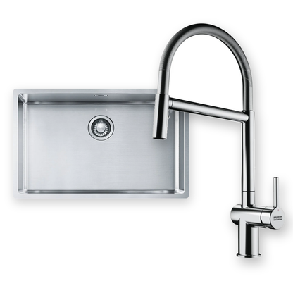 Combo Franke: Bacha Box BXX 210/110 Acero Inox + Grifo Active Semi Pro Cromo