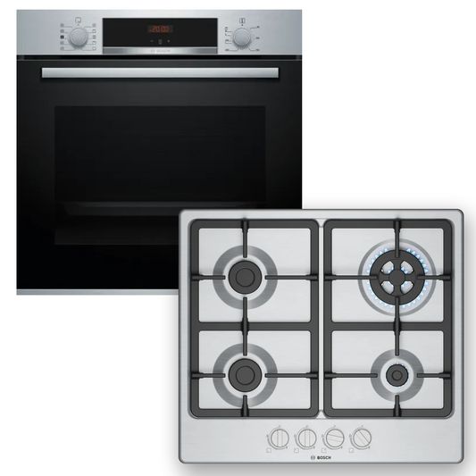 Combo Bosch: Horno Serie 4 HBA512BR0 + Anafe a Gas Serie 4 PGH6B5K90 Inox