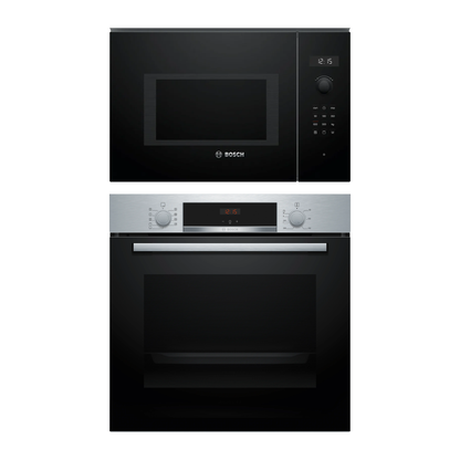 Combo Bosch: Horno Serie 4 HBA514ES3 + Microondas Serie 6 BEL554MB0 Negro