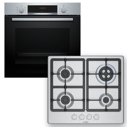 Combo Bosch: Horno Serie 4 HBA514ES3 + Anafe a Gas Serie 4 PGH6B5K90 Inox