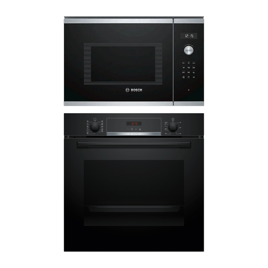Combo Bosch: Horno Pirolítico Serie 4 HBA574BB3 + Microondas BEL554MS0