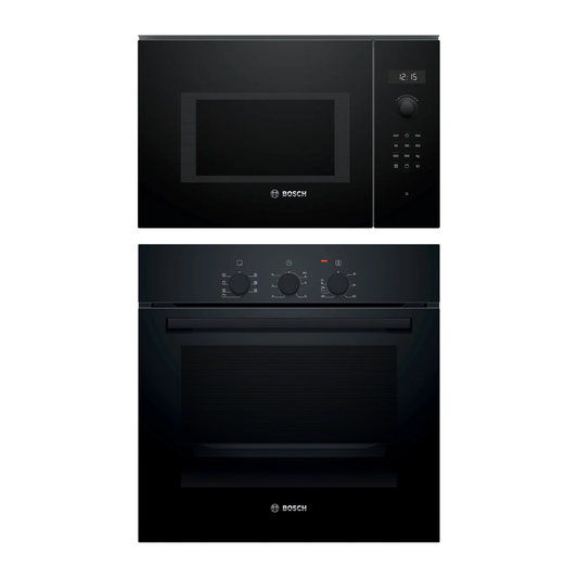 Combo Bosch: Horno Serie 2 HBF011BA2 + Microondas Serie 6 BEL554MB0 Negro