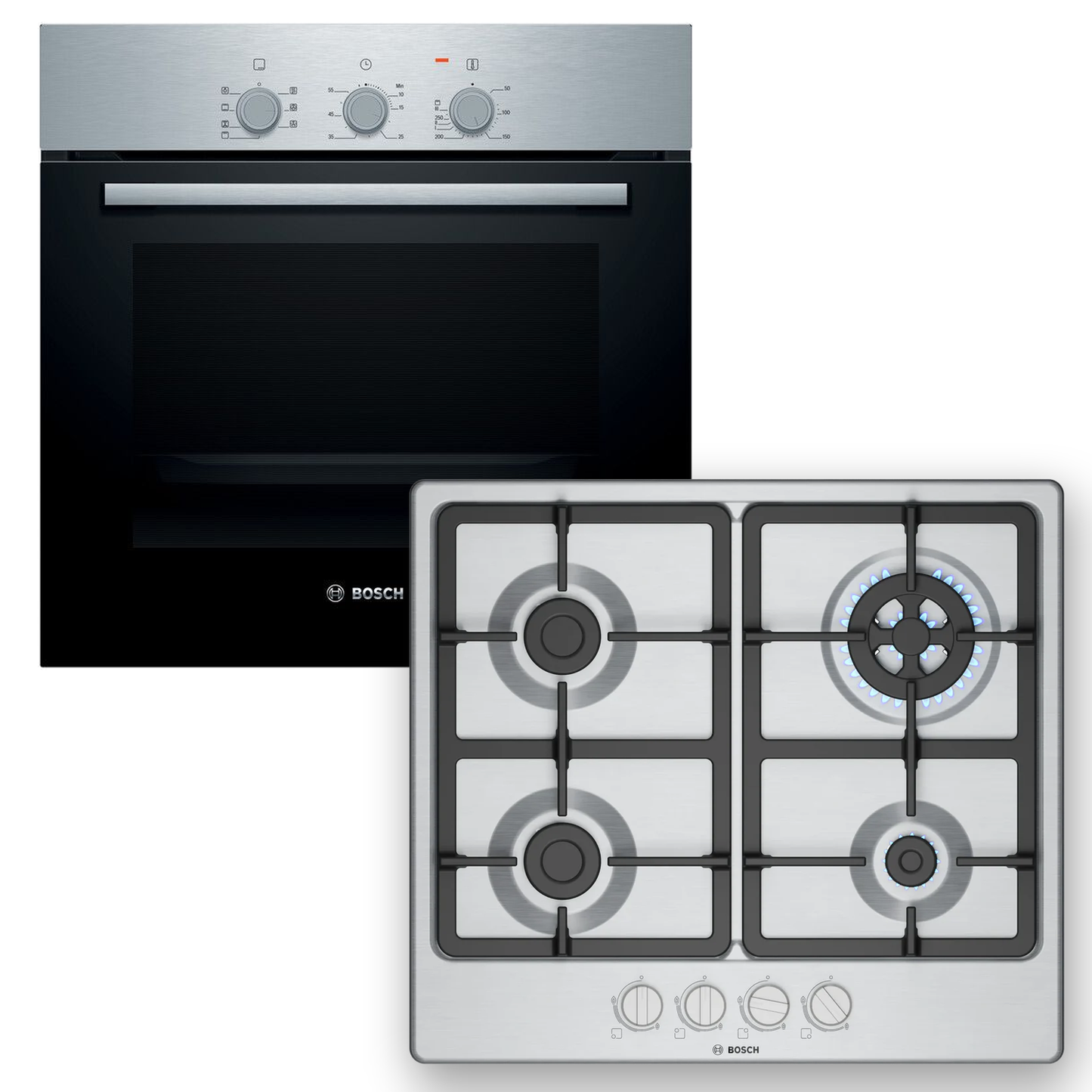 Combo Bosch: Horno HBF011BR0 + Anafe a Gas Serie 4 PGH6B5K90 Inox