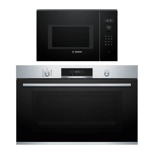 Combo Bosch Horno 90cm VBD5780S0 + Microondas BEL554MB0 negro