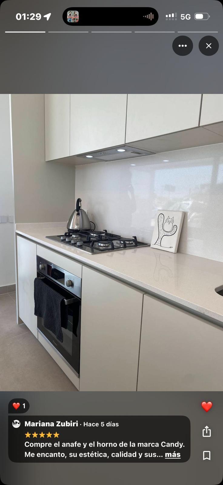 Horno empotrable Candy con anafe a gas integrado color acero inoxidable