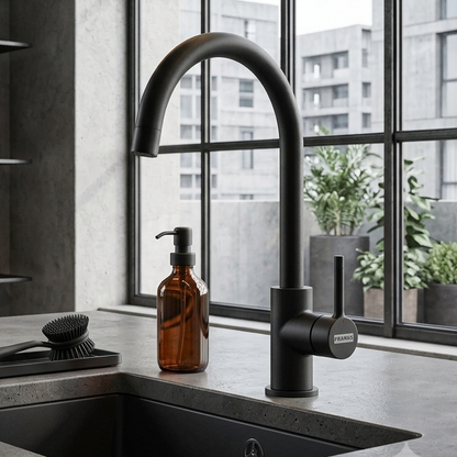 Grifo de Cocina Franke Lina XL Black Matt | Diseño Minimalista