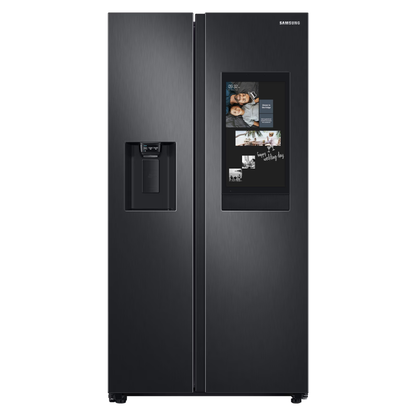 Heladera Samsung Family Hub negra con pantalla táctil y puertas french door de 685 litros