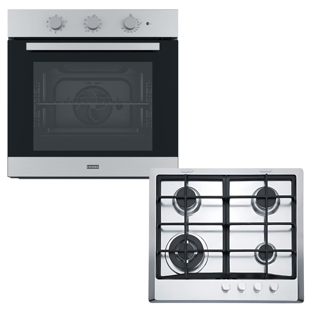 Pack Premium Spar Franke: Anafe a Gas 4 Hornallas FHM 604 + Horno Eléctrico Empotrable Smart Linear FSL 82 XS