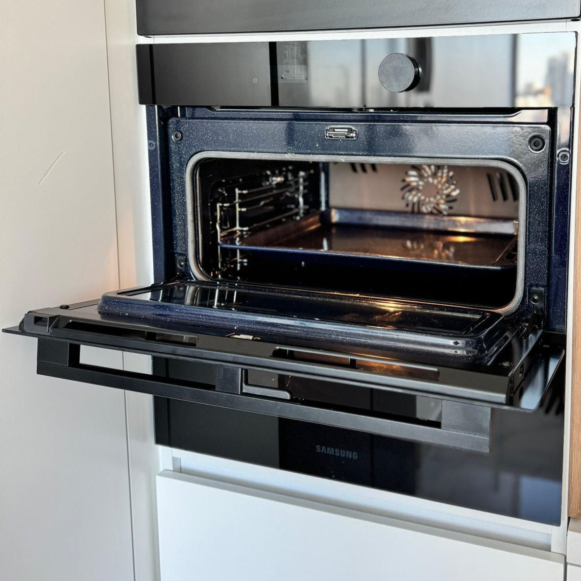 samsung horno eléctrico dual cook flex color negro