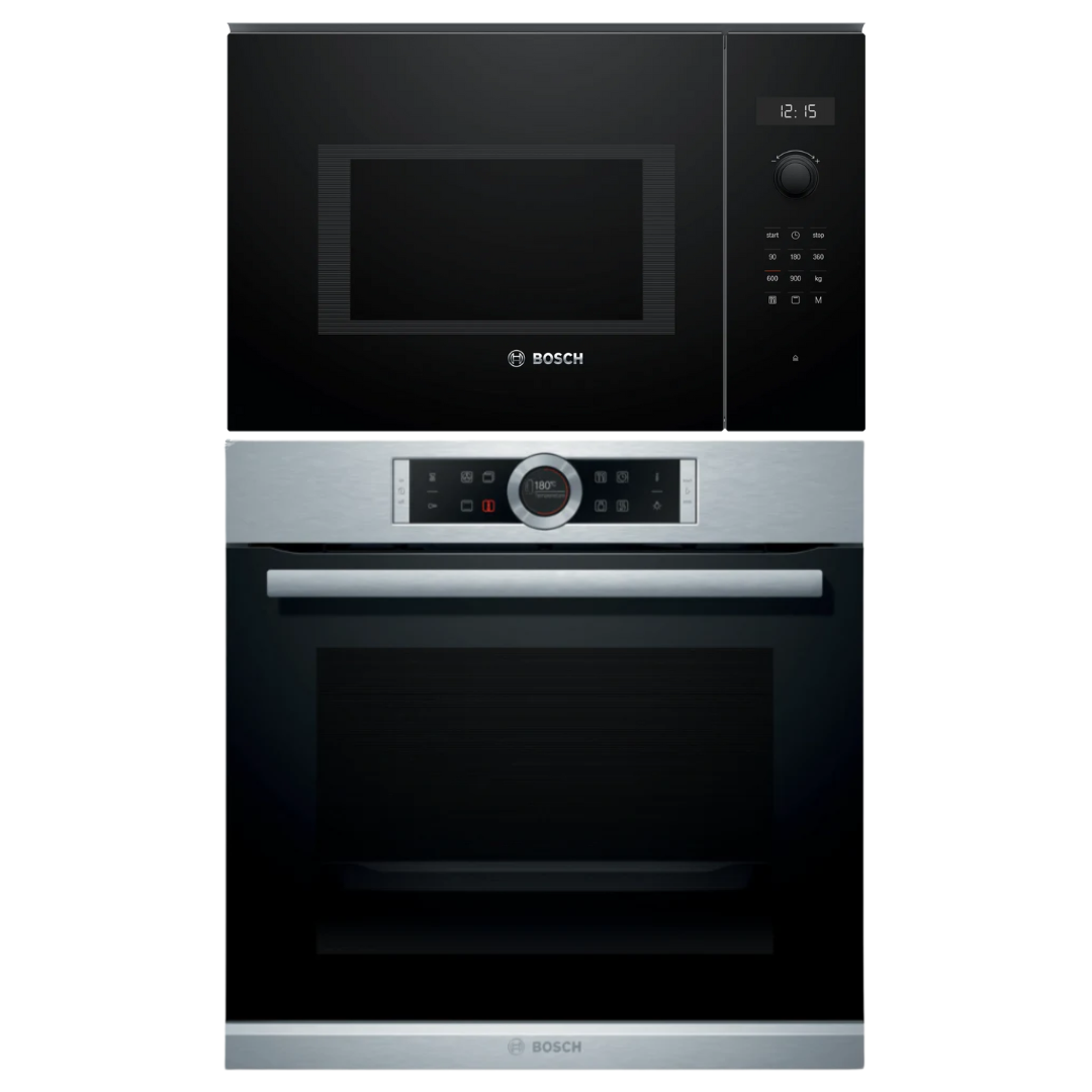 Bosch horno eléctrico Serie 8 y Microondas empotrable negro