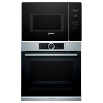 Bosch horno eléctrico Serie 8 y Microondas empotrable negro