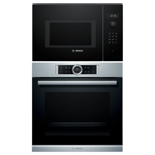 Bosch horno eléctrico Serie 8 y Microondas empotrable negro