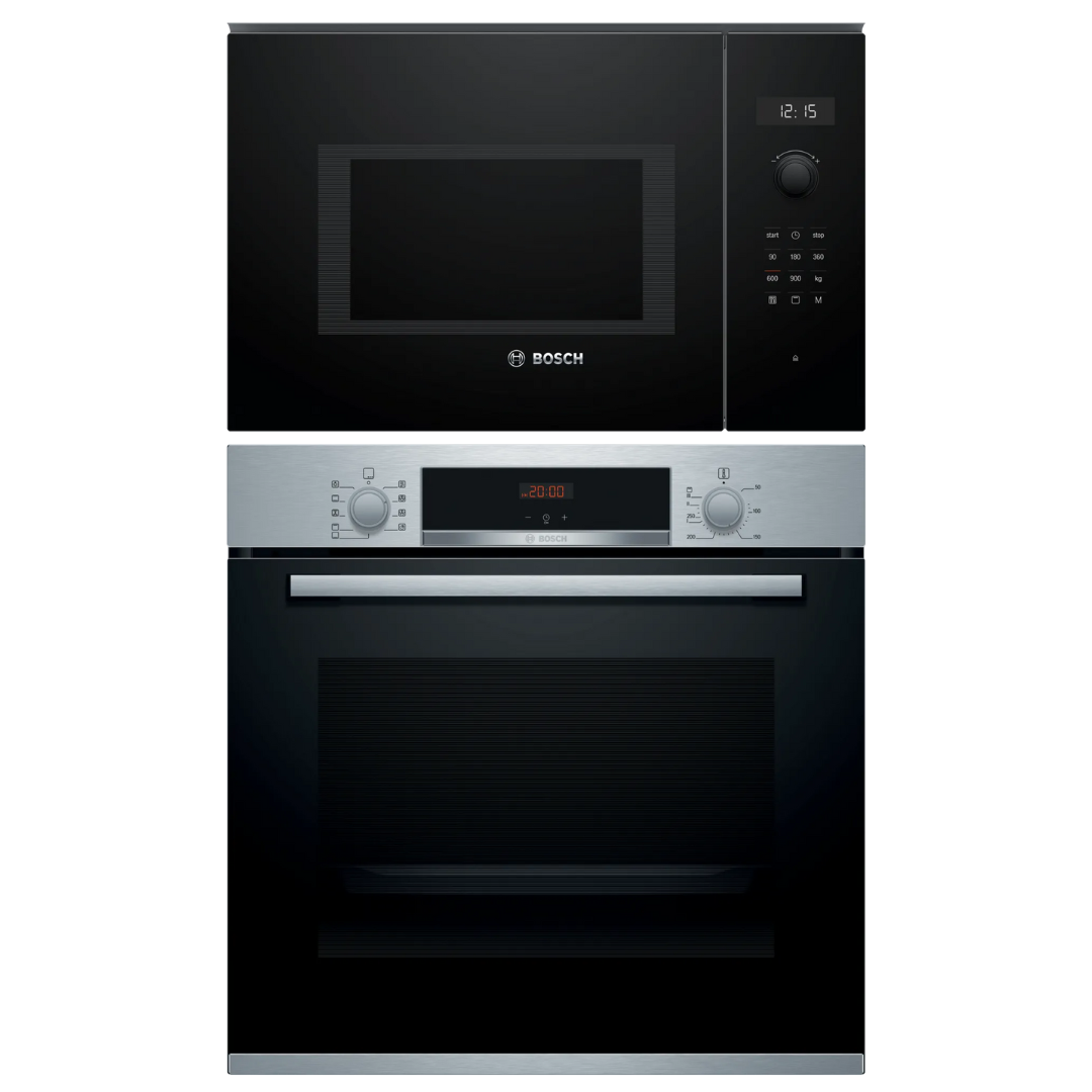 Horno eléctrico Bosch HBA512BR0L y Microondas Empotrable negro
