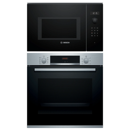 Horno eléctrico Bosch HBA512BR0L y Microondas Empotrable negro